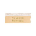 Charter Member Peach Award Ribbon w/ Gold Foil Imprint (4"x1 5/8")